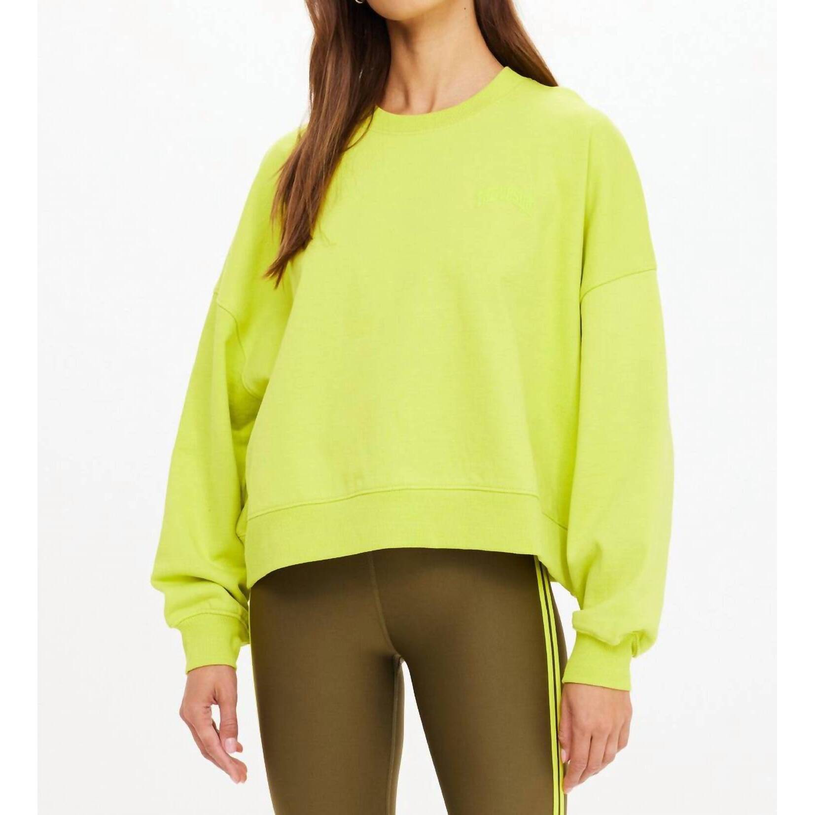 New The Upside Paloma Crew Sweatshirt Top In Lime